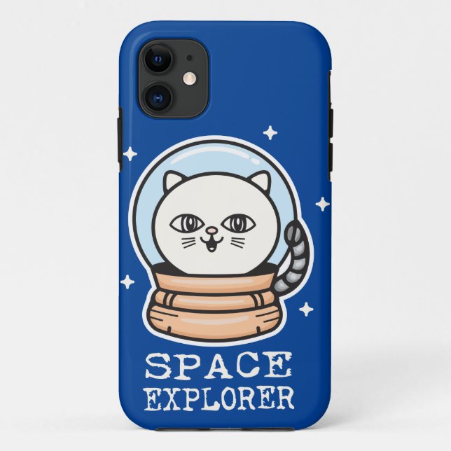Funda De Case-Mate Para iPhone Cat del Explorador de espacios (Reverso)