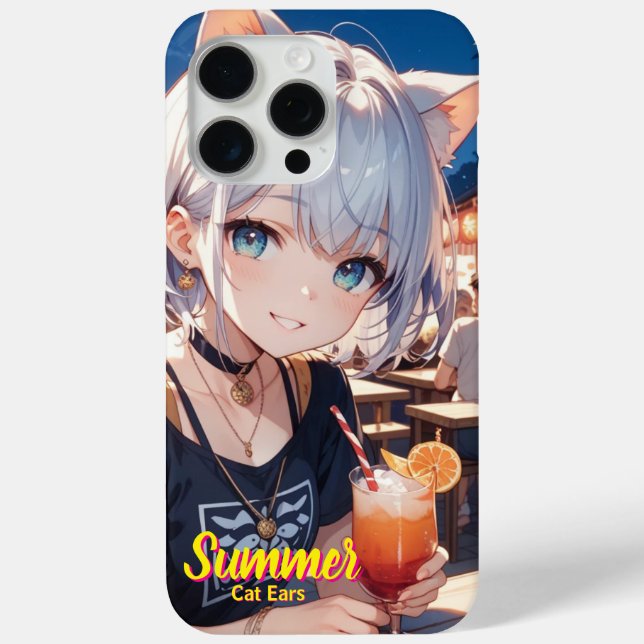 Funda De Case-Mate Para iPhone cat ears summer  Girl iPhone / iPad ケース (Reverso )