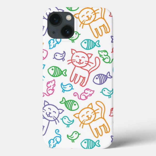 Funda De Case-Mate Para iPhone cat pattern (Reverso)