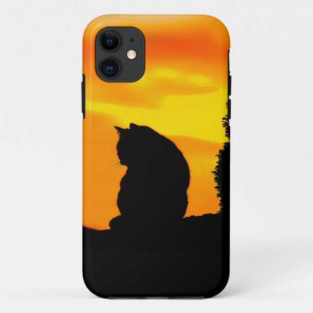 Funda De Case-Mate Para iPhone Cat Sunset (Reverso)