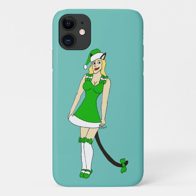 Funda De Case-Mate Para iPhone Catarata de Navidades verdes (Reverso)