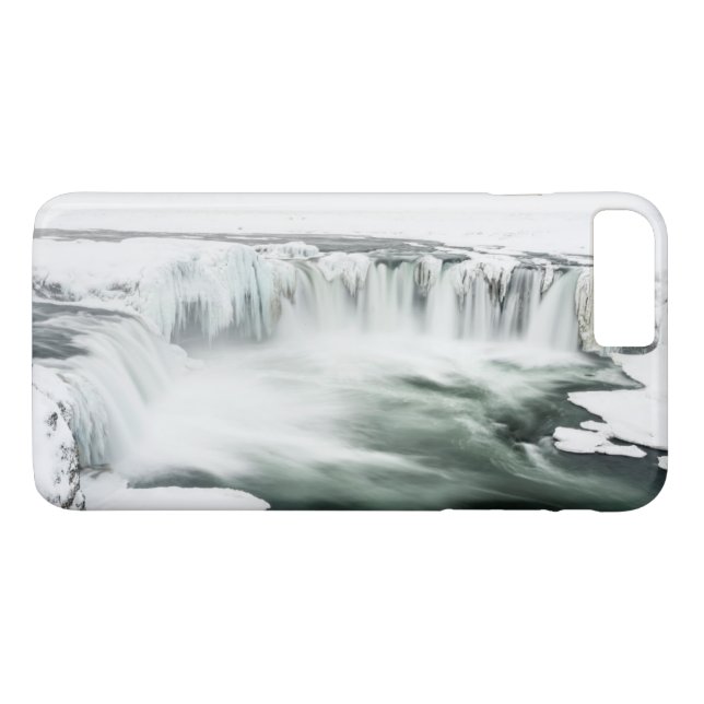 Funda De Case-Mate Para iPhone Catarata Godafoss, invierno, Islandia (Reverso (horizontal))