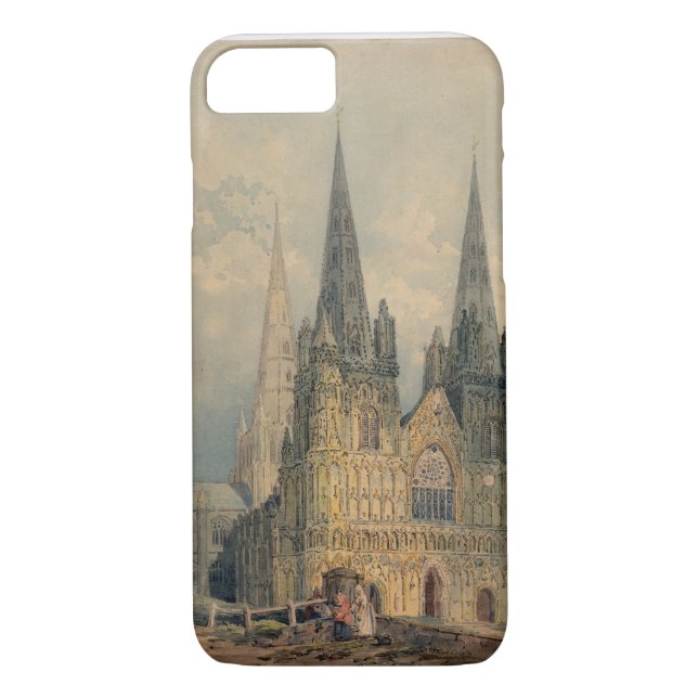 Funda De Case-Mate Para iPhone Catedral de Lichfield, Staffordshire, 1794 (w/c (Reverso)
