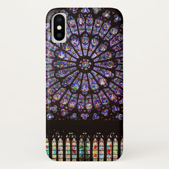 Funda De Case-Mate Para iPhone Catedral de Notre Dame Ventana Rosa de París (Reverso)