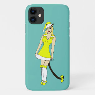 Funda Para iPhone 11 Catgirl de Navidades amarillos