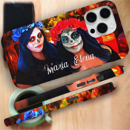 Funda Para iPhone 15 Pro Max Catrinas de Vallarta con flores y velas 1718