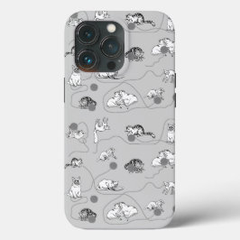 Funda Para iPhone 13 Pro Cats Cutos Jugando Y Siendo Un Patrón Mal