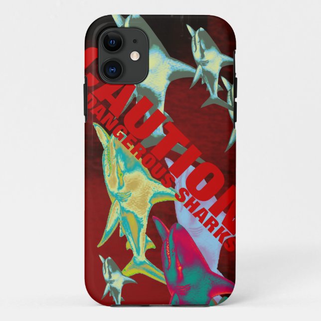 Funda De Case-Mate Para iPhone caution - sharks danger (Reverso)