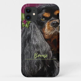 Funda Para iPhone 11 Cavalier King Charles, Negro y Tan, estuche de tel