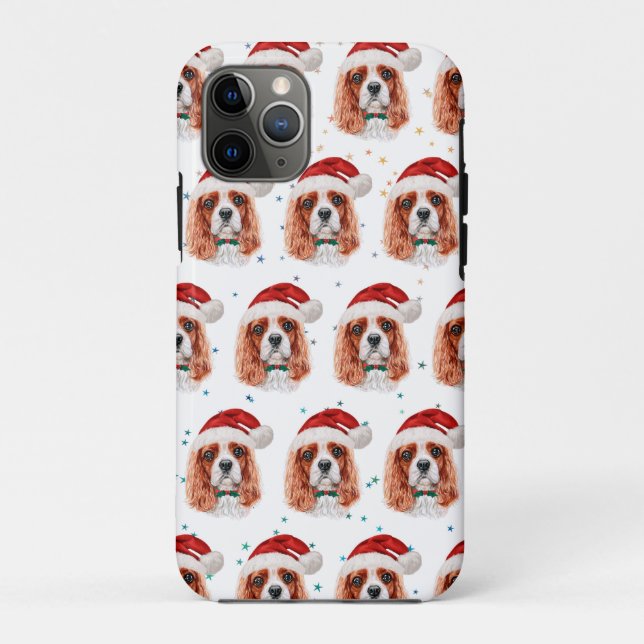 Funda De Case-Mate Para iPhone Cavalier King Charles Spaniel Raza de Perro Navida (Reverso)