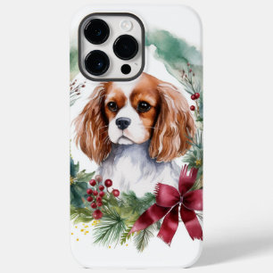 Funda Para iPhone 14 Pro Max De Case-Mate Cavalier King Navidades Wreath Festimes Pup