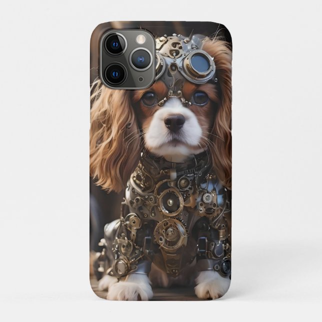 Funda De Case-Mate Para iPhone Cavalier mecánico Spaniel Puppy Steampunk, (Reverso)