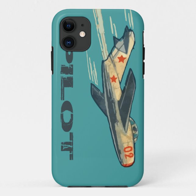 Funda De Case-Mate Para iPhone Caza a reacción del ruso del Mig 15 (Reverso)