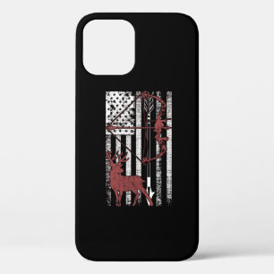 Funda Para iPhone 12 Pro Caza con la bandera norteamericana cede la caza