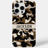Cazadora personalizada de camuflaje negro y marrón
