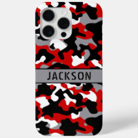 Cazadora personalizada de camuflaje rojo y negro
