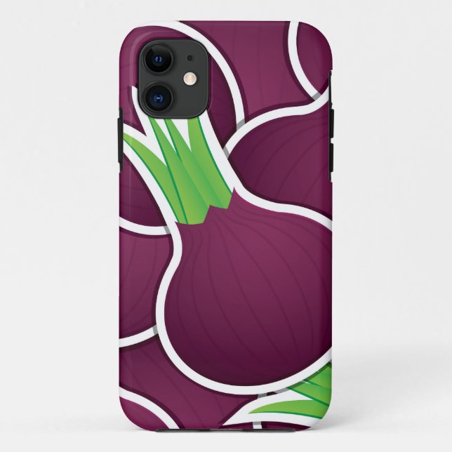 Funda De Case-Mate Para iPhone Cebollas moradas funky (Reverso)