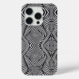 Funda Para iPhone 15 Pro Cebra Abstracto B&N