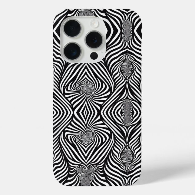Funda De Case-Mate Para iPhone Cebra Abstracto B&N (Reverso )