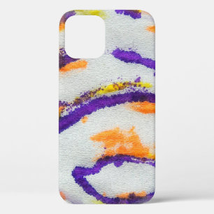 Funda Para iPhone 12 Cebra animal sin foco. Patrón de arte sucio. Resum