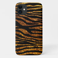 Cebra de oro, cebra Purpurina, impresión de cebra,