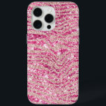 Funda Para iPhone 15 Pro Max Cebra de Purpurina Girly Pink y Rubor<br><div class="desc">Cebra de Purpurina Girly Pink y Rubor</div>