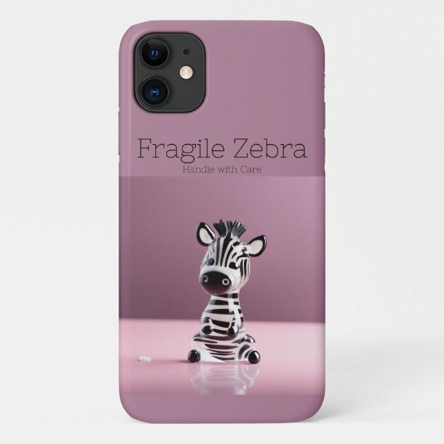 Funda De Case-Mate Para iPhone Cebra frágil: Manejar con cuidado (Reverso)