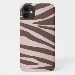 Funda Para iPhone 11 Cebra rosa y marrón