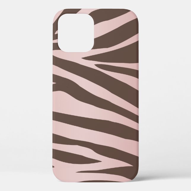 Funda De Case-Mate Para iPhone Cebra rosa y marrón (Reverso )