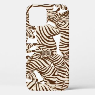 Funda Para iPhone 12 Cebras, sabana salvaje, patrón sin fisuras