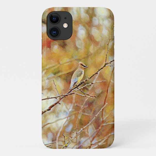 Funda De Case-Mate Para iPhone Cedro de pájaro enmascarado Waxing Art Phone Case (Reverso)