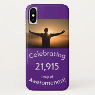 Funda Para iPhone X Celebración de 21.915 Días De Cumpleaños De Admisi