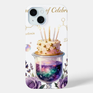 Funda Para iPhone 15 Celebración de Cumpleaños de Química Frasco y arre