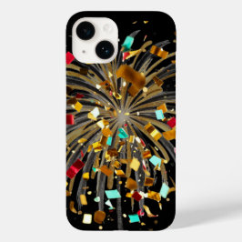 Funda Para iPhone 14 De Case-Mate Celebración de Fuegos Artificiales Dorados y Confe