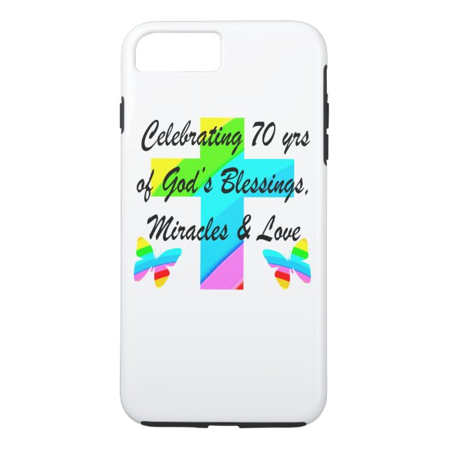 FUNDA DE Case-Mate PARA iPhone CELEBRACIÓN DE LA 70ª MARIPOSA Y EL DISEÑO CRUZ (Reverso)