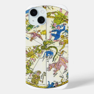 Funda Para iPhone 15 Celeste Antiguo, Esfera Árabe, Constelaciones