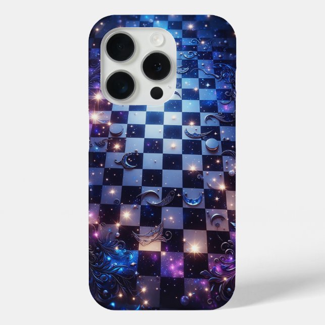Funda De Case-Mate Para iPhone Celestial Galaxy Checkerboard Phone Case - Magical (Reverso )