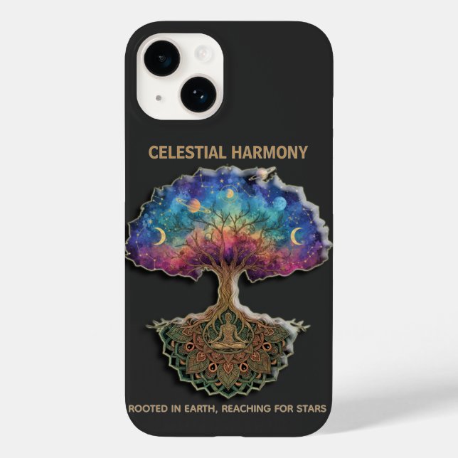 Funda De Case-Mate Para iPhone Celestial Harmony Tree | Cosmic Meditation Mandala (Reverso )
