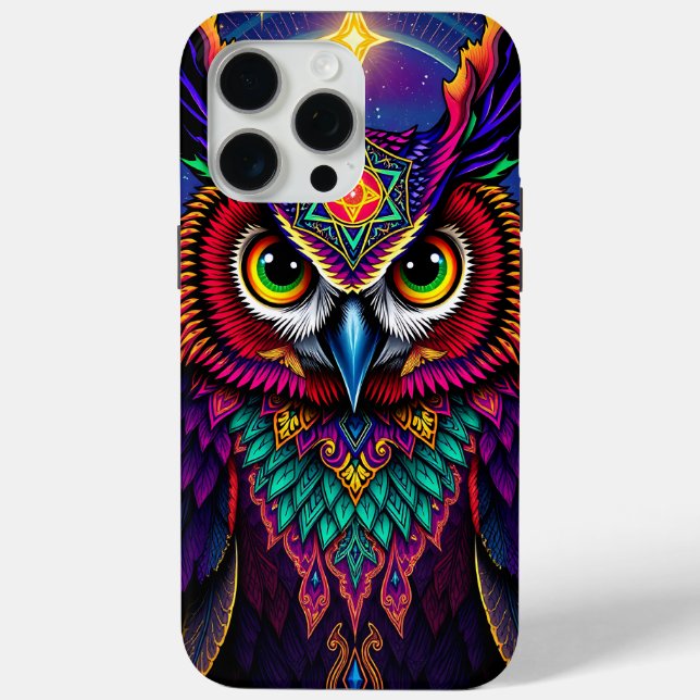 Funda De Case-Mate Para iPhone Celestial Owl Art: Starry Galaxy Cosmos (Reverso )