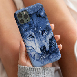 Funda Para iPhone 14 De Case-Mate Celestial Wolf Cute Blue Girly Personalizado