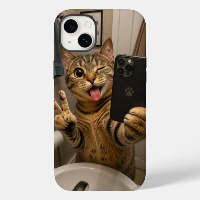 Funda De Case-Mate Para iPhone Cell Phone Case Funny Cat v3.45 (Reverso )