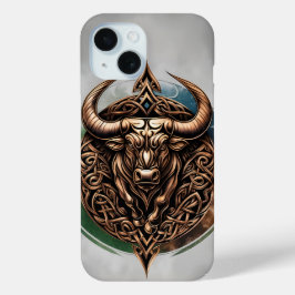 Funda Para iPhone 15 Celtic Tribal Taurus Zodiac Phone Case