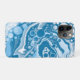 Funda De Case-Mate Para iPhone Células de pintura Blue Digital Fluid Art Marble P (Reverso (horizontal))