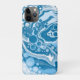 Funda De Case-Mate Para iPhone Células de pintura Blue Digital Fluid Art Marble P (Reverso)