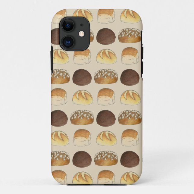 Funda De Case-Mate Para iPhone Cena Pan Rolls Buns Panadería Baker Chef Foodie (Reverso)