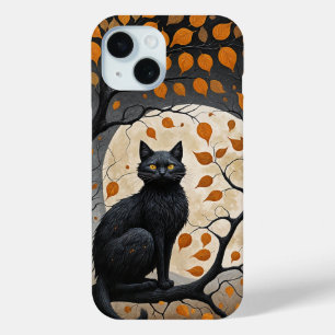 Funda Para iPhone 15 Centinela de medianoche bajo la luna de la cosecha