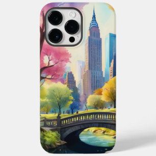 Funda Para iPhone 14 Pro Max De Case-Mate Central Park of NYC en V Watercolor Painting 1