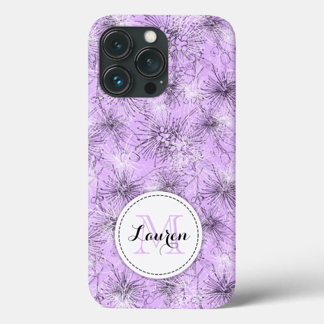 Funda De Case-Mate Para iPhone Cepillo de cereza lila-pilly floral (Reverso )
