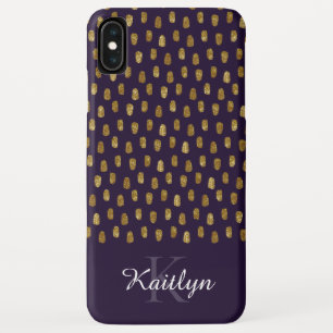 Funda Para iPhone XS Max Cepillo de Purpurina dorado golpea a morado