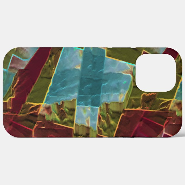 Funda De Case-Mate Para iPhone Cera esculpida de aspecto marrón y azul (Reverso (Horizontal))